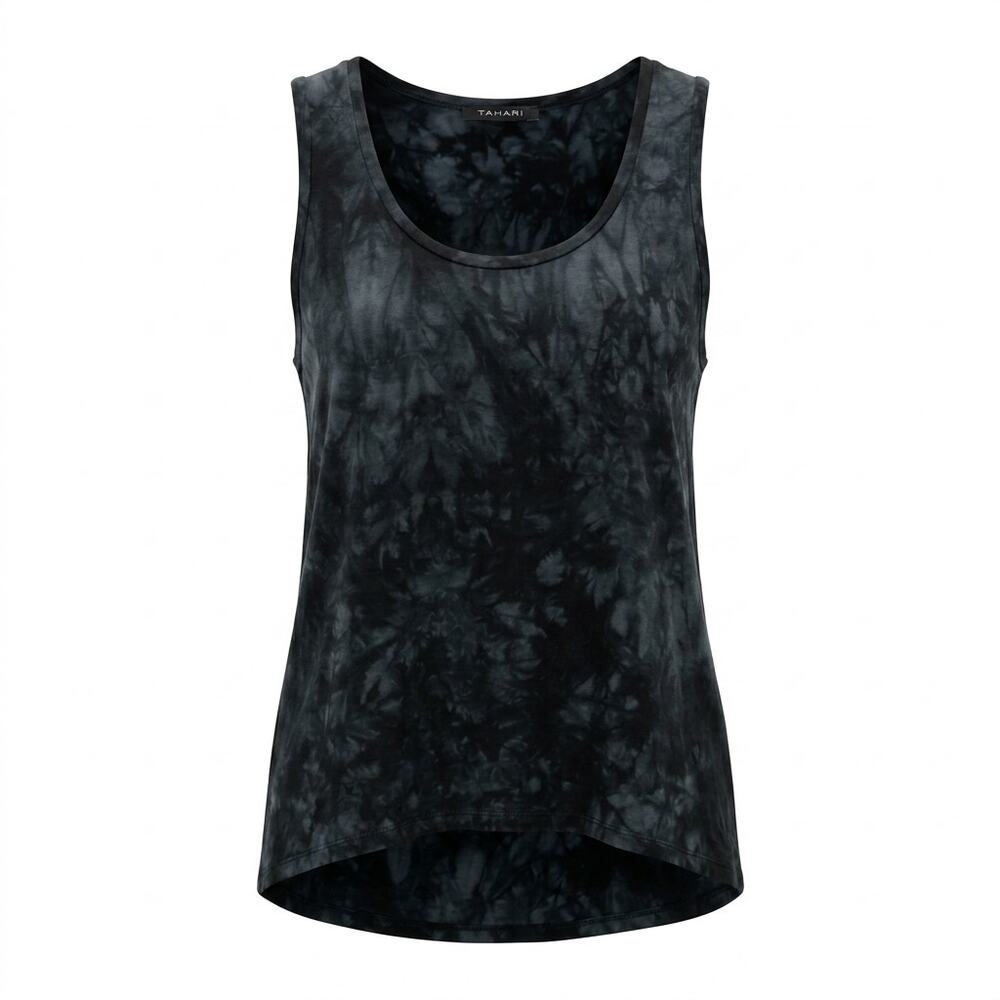 Tahari Gray Tie-Dye Scoop Neck Sleeveless Tank Top Women Size XL